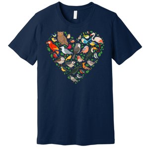 Cute Funny Bird Lover Heart Premium T-Shirt