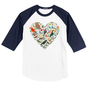 Cute Funny Bird Lover Heart Baseball Sleeve Shirt