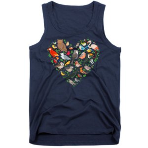 Cute Funny Bird Lover Heart Tank Top