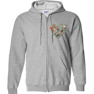 Cute Funny Bird Lover Heart Full Zip Hoodie