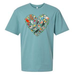 Cute Funny Bird Lover Heart Sueded Cloud Jersey T-Shirt