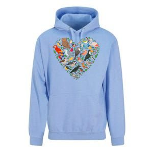 Cute Funny Bird Lover Heart Unisex Surf Hoodie