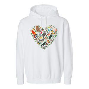 Cute Funny Bird Lover Heart Garment-Dyed Fleece Hoodie