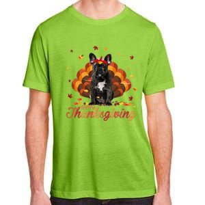 Cute French Bulldog Happy Thanksgiving Turkey Dog Crispy Adult ChromaSoft Performance T-Shirt