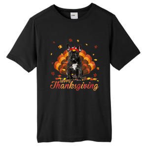 Cute French Bulldog Happy Thanksgiving Turkey Dog Crispy Tall Fusion ChromaSoft Performance T-Shirt