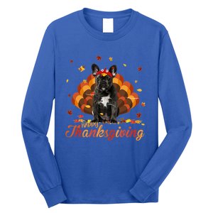 Cute French Bulldog Happy Thanksgiving Turkey Dog Crispy Long Sleeve Shirt