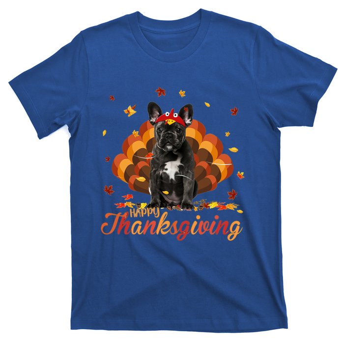 Cute French Bulldog Happy Thanksgiving Turkey Dog Crispy T-Shirt