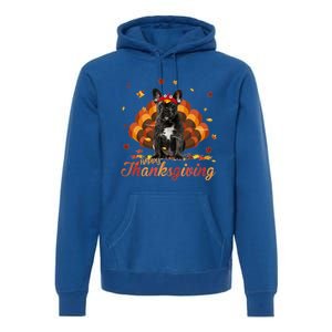 Cute French Bulldog Happy Thanksgiving Turkey Dog Crispy Premium Hoodie