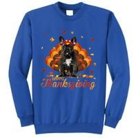 Cute French Bulldog Happy Thanksgiving Turkey Dog Crispy Tall Sweatshirt