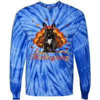 Cute French Bulldog Happy Thanksgiving Turkey Dog Crispy Tie-Dye Long Sleeve Shirt