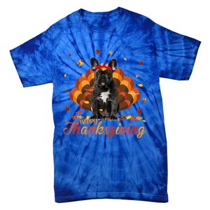 Cute French Bulldog Happy Thanksgiving Turkey Dog Crispy Tie-Dye T-Shirt