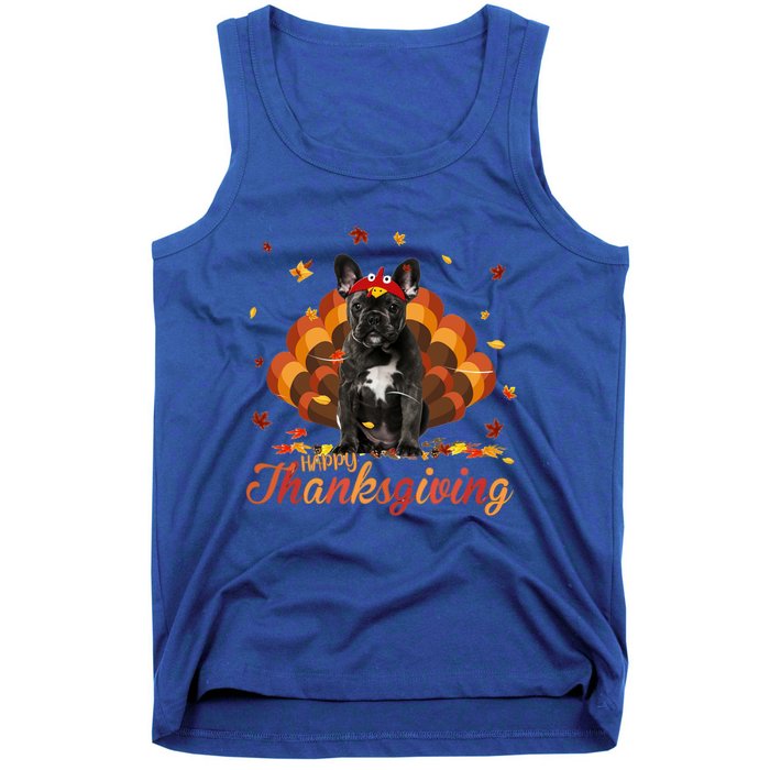 Cute French Bulldog Happy Thanksgiving Turkey Dog Crispy Tank Top