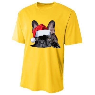 Cute French Bulldog Santa Hat Frenchie Image Christmas Performance Sprint T-Shirt