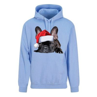 Cute French Bulldog Santa Hat Frenchie Image Christmas Unisex Surf Hoodie