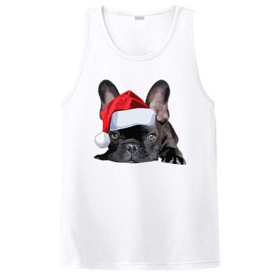 Cute French Bulldog Santa Hat Frenchie Image Christmas PosiCharge Competitor Tank