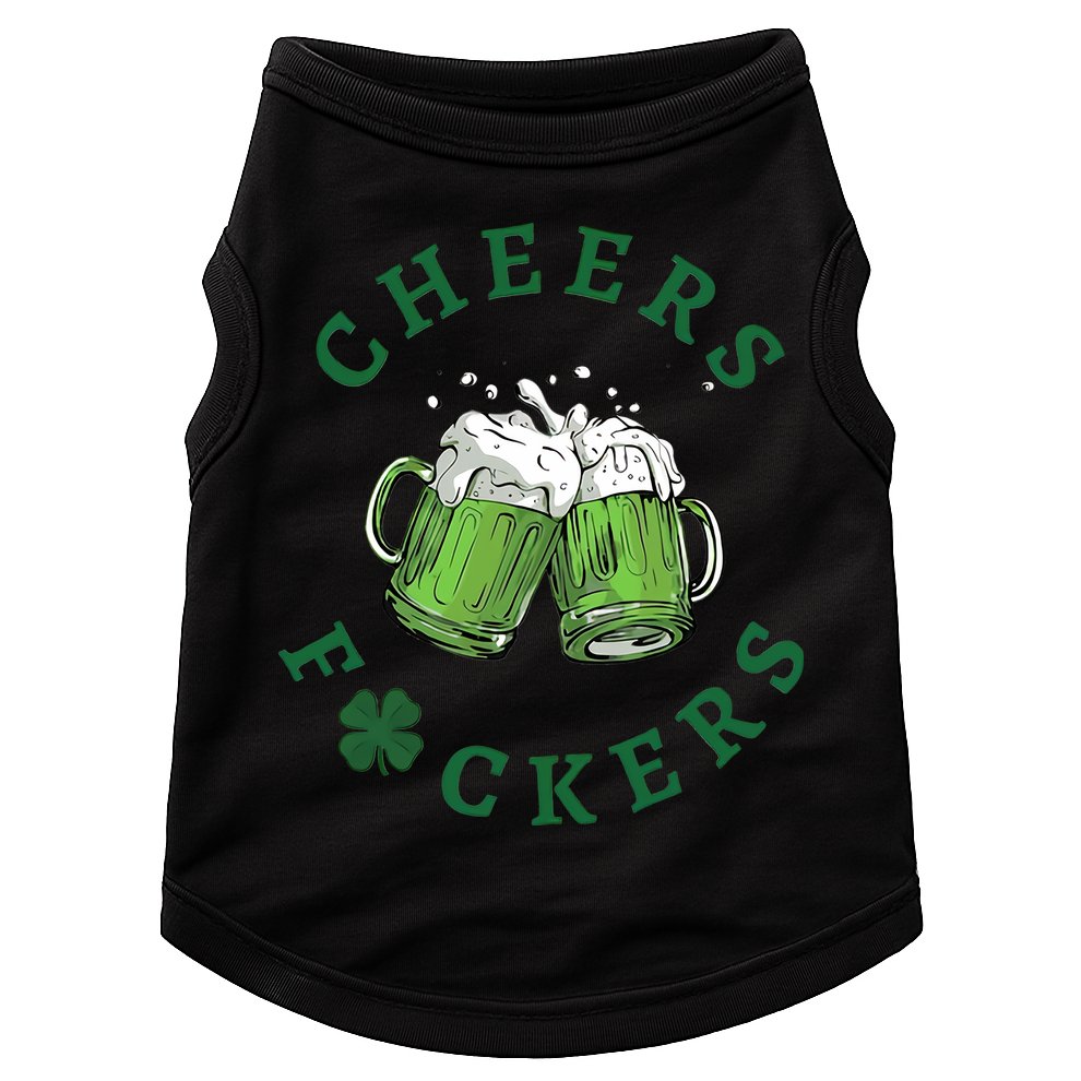 Cheers Fucker Beer Lover Drinking Team Saint Patrick's Day Matching Group Doggie Tank