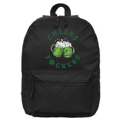Cheers Fucker Beer Lover Drinking Team Saint Patrick's Day Matching Group 16 in Basic Backpack