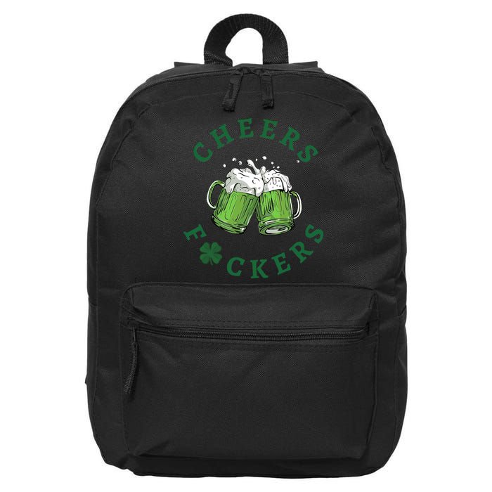 Cheers Fucker Beer Lover Drinking Team Saint Patrick's Day Matching Group 16 in Basic Backpack