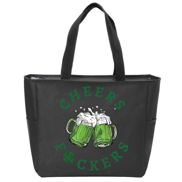 Cheers Fucker Beer Lover Drinking Team Saint Patrick's Day Matching Group Zip Tote Bag