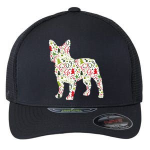 Christmas French Bulldog Dog Wrapping Paper Gift Flexfit Unipanel Trucker Cap