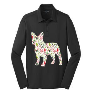 Christmas French Bulldog Dog Wrapping Paper Gift Silk Touch Performance Long Sleeve Polo