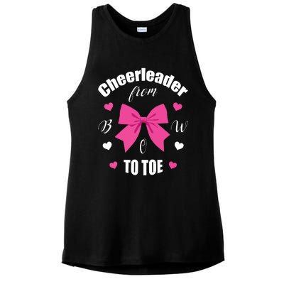 Cheerleader From Bow 2 Toe Cheerleading Gift Ladies PosiCharge Tri-Blend Wicking Tank