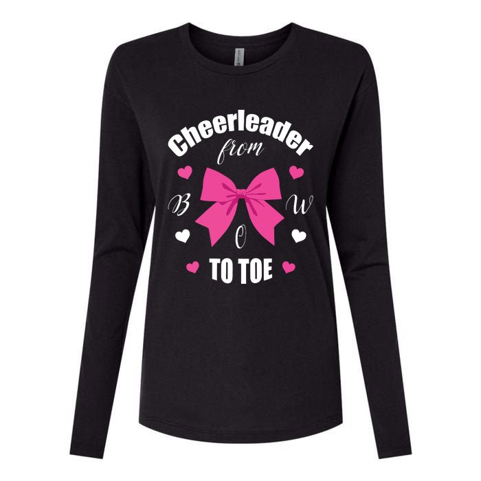 Cheerleader From Bow 2 Toe Cheerleading Gift Womens Cotton Relaxed Long Sleeve T-Shirt