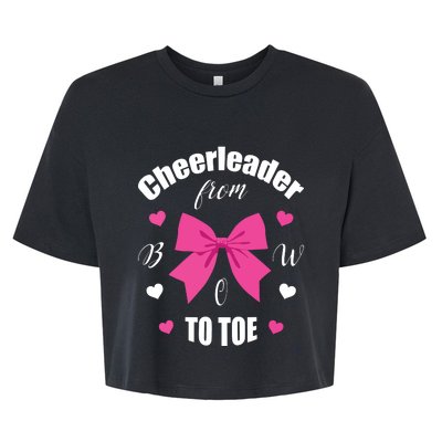 Cheerleader From Bow 2 Toe Cheerleading Gift Bella+Canvas Jersey Crop Tee