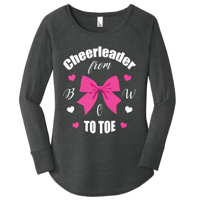 Cheerleader From Bow 2 Toe Cheerleading Gift Women's Perfect Tri Tunic Long Sleeve Shirt