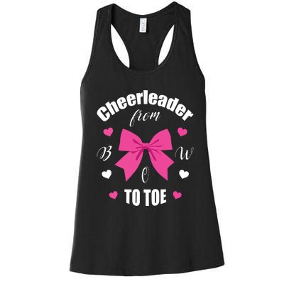 Cheerleader From Bow 2 Toe Cheerleading Gift Women's Racerback Tank