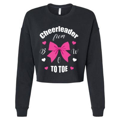 Cheerleader From Bow 2 Toe Cheerleading Gift Cropped Pullover Crew