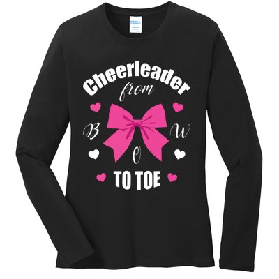 Cheerleader From Bow 2 Toe Cheerleading Gift Ladies Long Sleeve Shirt