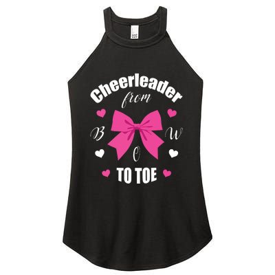 Cheerleader From Bow 2 Toe Cheerleading Gift Women's Perfect Tri Rocker Tank