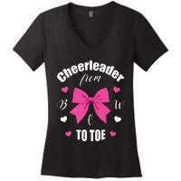 Cheerleader From Bow 2 Toe Cheerleading Gift Women's V-Neck T-Shirt