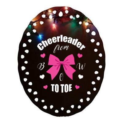 Cheerleader From Bow 2 Toe Cheerleading Gift Ceramic Oval Ornament