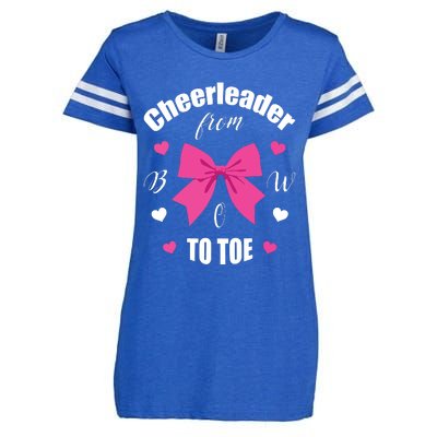 Cheerleader From Bow 2 Toe Cheerleading Gift Enza Ladies Jersey Football T-Shirt