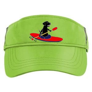 Cool Funny Black Labrador Retriever Kayakaking Adult Drive Performance Visor