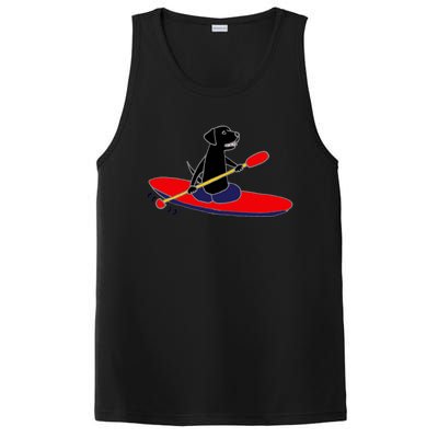 Cool Funny Black Labrador Retriever Kayakaking PosiCharge Competitor Tank