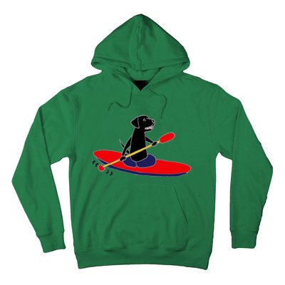 Cool Funny Black Labrador Retriever Kayakaking Hoodie