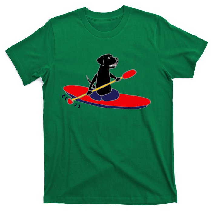 Cool Funny Black Labrador Retriever Kayakaking T-Shirt