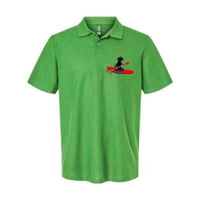 Cool Funny Black Labrador Retriever Kayakaking Softstyle Adult Sport Polo