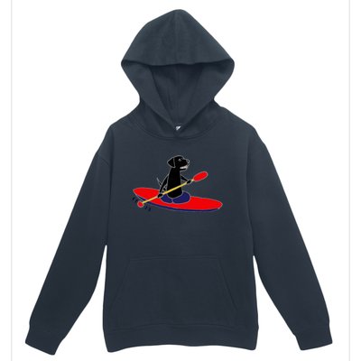 Cool Funny Black Labrador Retriever Kayakaking Urban Pullover Hoodie