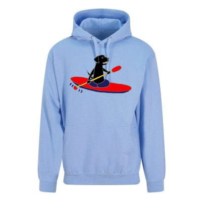 Cool Funny Black Labrador Retriever Kayakaking Unisex Surf Hoodie