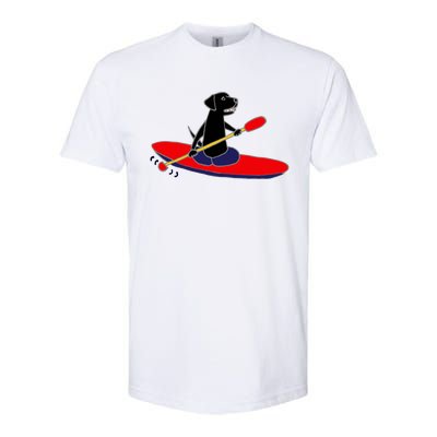 Cool Funny Black Labrador Retriever Kayakaking Softstyle CVC T-Shirt