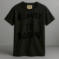 Cool Funny Beauty is Boring Nerd Geek Retro Graphic Garment-Dyed Heavyweight T-Shirt