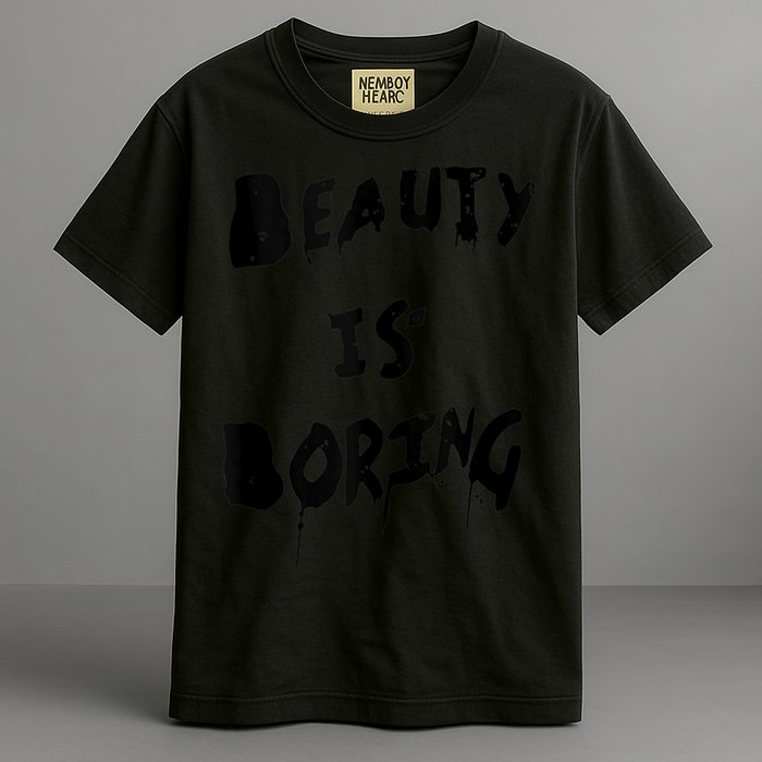 Cool Funny Beauty is Boring Nerd Geek Retro Graphic Garment-Dyed Heavyweight T-Shirt