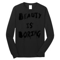 Cool Funny Beauty is Boring Nerd Geek Retro Graphic Long Sleeve Shirt