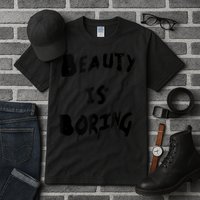 Cool Funny Beauty is Boring Nerd Geek Retro Graphic Tall T-Shirt