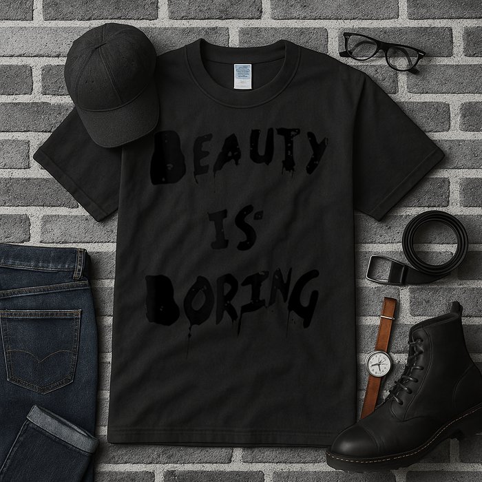 Cool Funny Beauty is Boring Nerd Geek Retro Graphic Tall T-Shirt