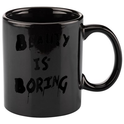 Cool Funny Beauty is Boring Nerd Geek Retro Graphic 11oz C Handle Ceramic Mug